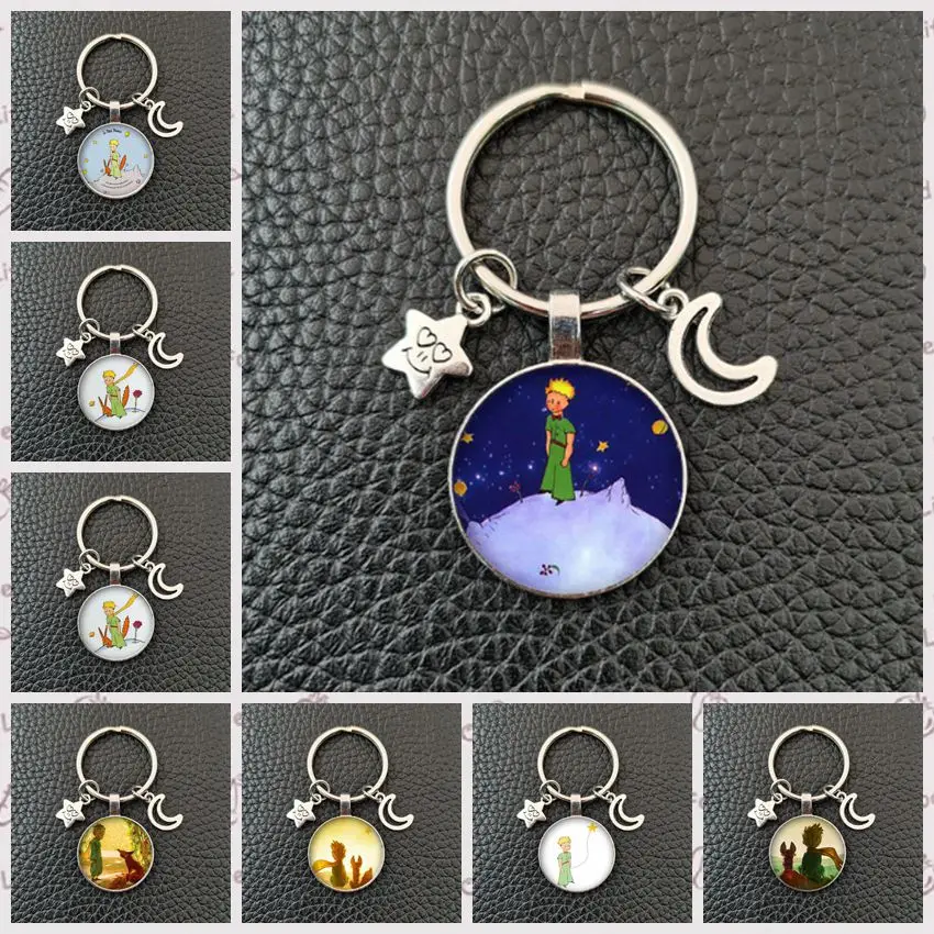 Llavero con Colgante de Cristal con Logotipo de El Principito y la Zorra Rosa, Regalo de Joyería, No seas un Adulto Aburrido, Le Petit Prince