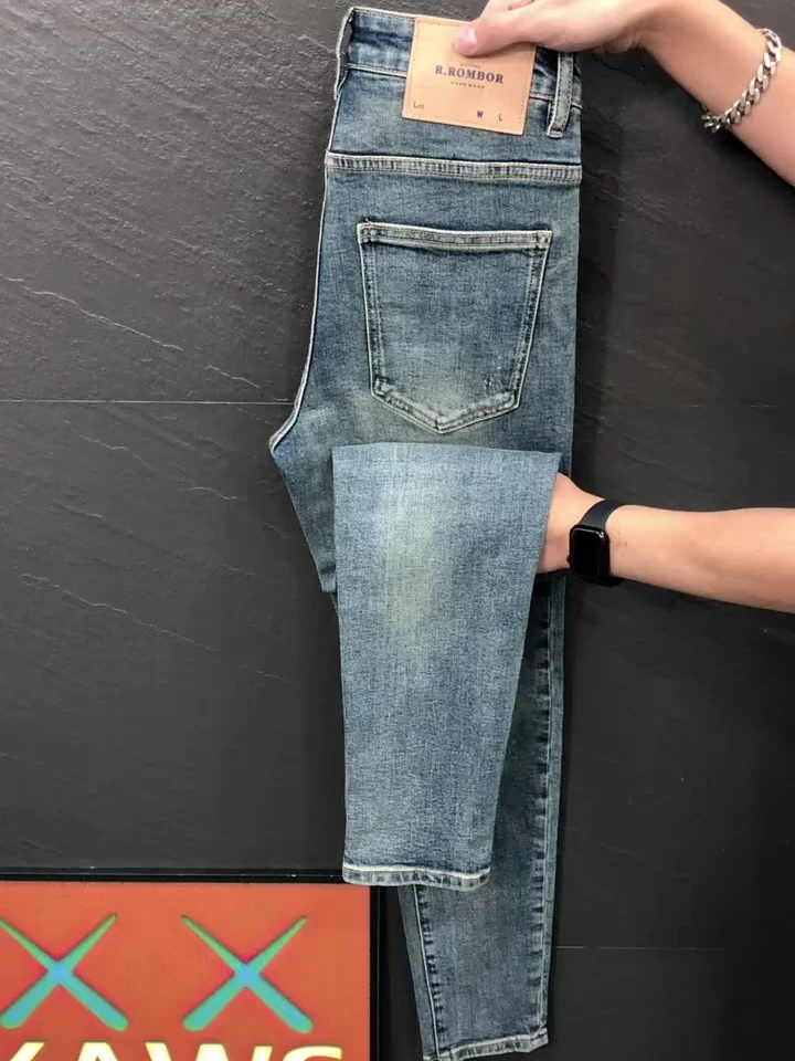 

High Quali Men's Jeans Spring Autumn New Sle Faionable Versatile Premium Cool Busin Casual Slim Fit Stand Waist