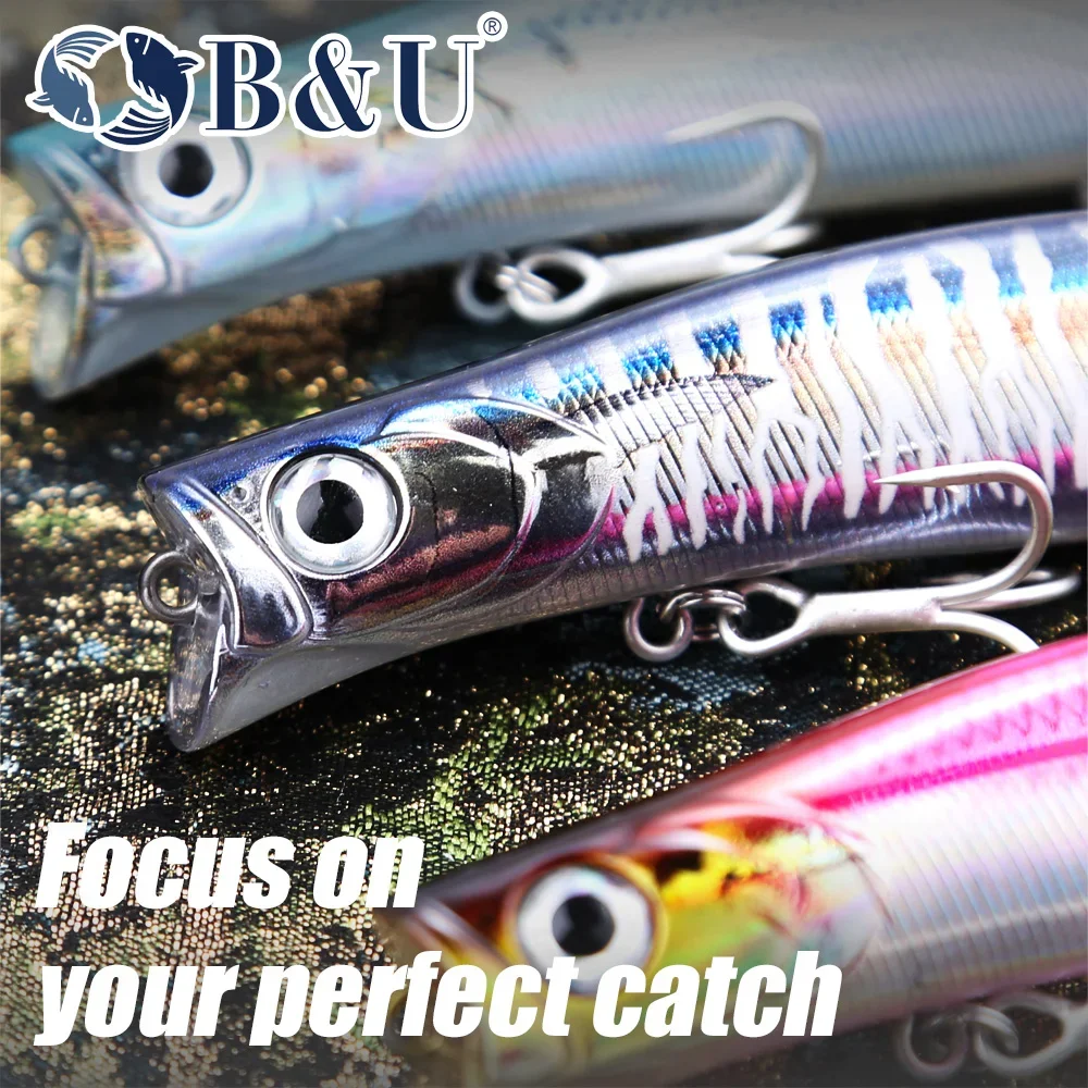 B&U 124 ミリメートルミノーハードルアーシーバスフローティングワブラーハードベイトジャーク釣りルアー重量転送ロングキャストフック