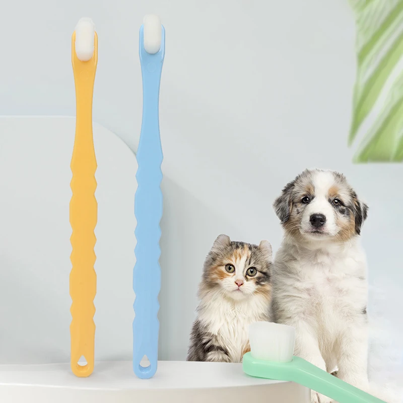

Comfortable Soft Hair Dog Toothbrush with Long Handle Durable Oral Care Mouth Cleaning Toothbrushes for Cat Mascotas Perros