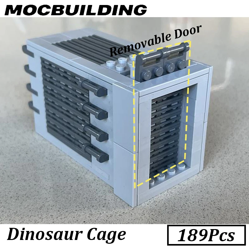 Jurassic Velociraptor Cage Dinosaur MOC Building Block Bricks Model assembly DIY Display Toys Gifts