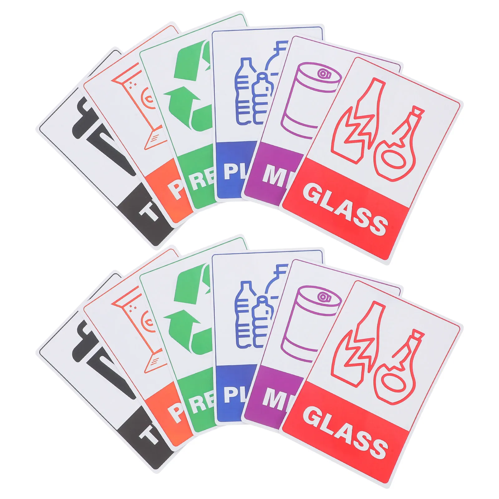 18Sheet Recycling Bin Labels Self Adhesive Recycle Signs Waterproof PVC Stickers for Trash Cans Garbage Containers Home Kitchen