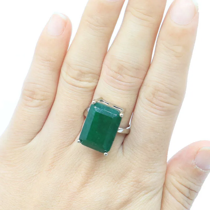 

Buy 3 Get 1 Free 18x13mm New Designed Real Green Emerald Red Ruby For Sister Present Silver Rings Many Sizes