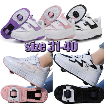 Deforme edilebilir yürüyüş ayakkabısı Paten Ayakkabı Çocuk Erkek Kız Parlayan Tekerlekler Ayakkabı Çocuk Tekerlekler Spor Ayakkabı Paten Ayakkabıları