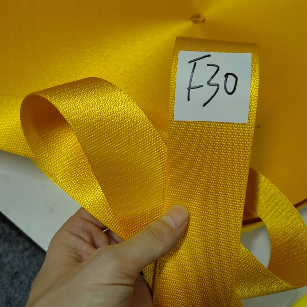 JOORMOM 3-30M Apricot Yellow（F30）EU Lock Edge Fishline Seat Belt Car Modification High Strength Polyester Seat Belt Webbing