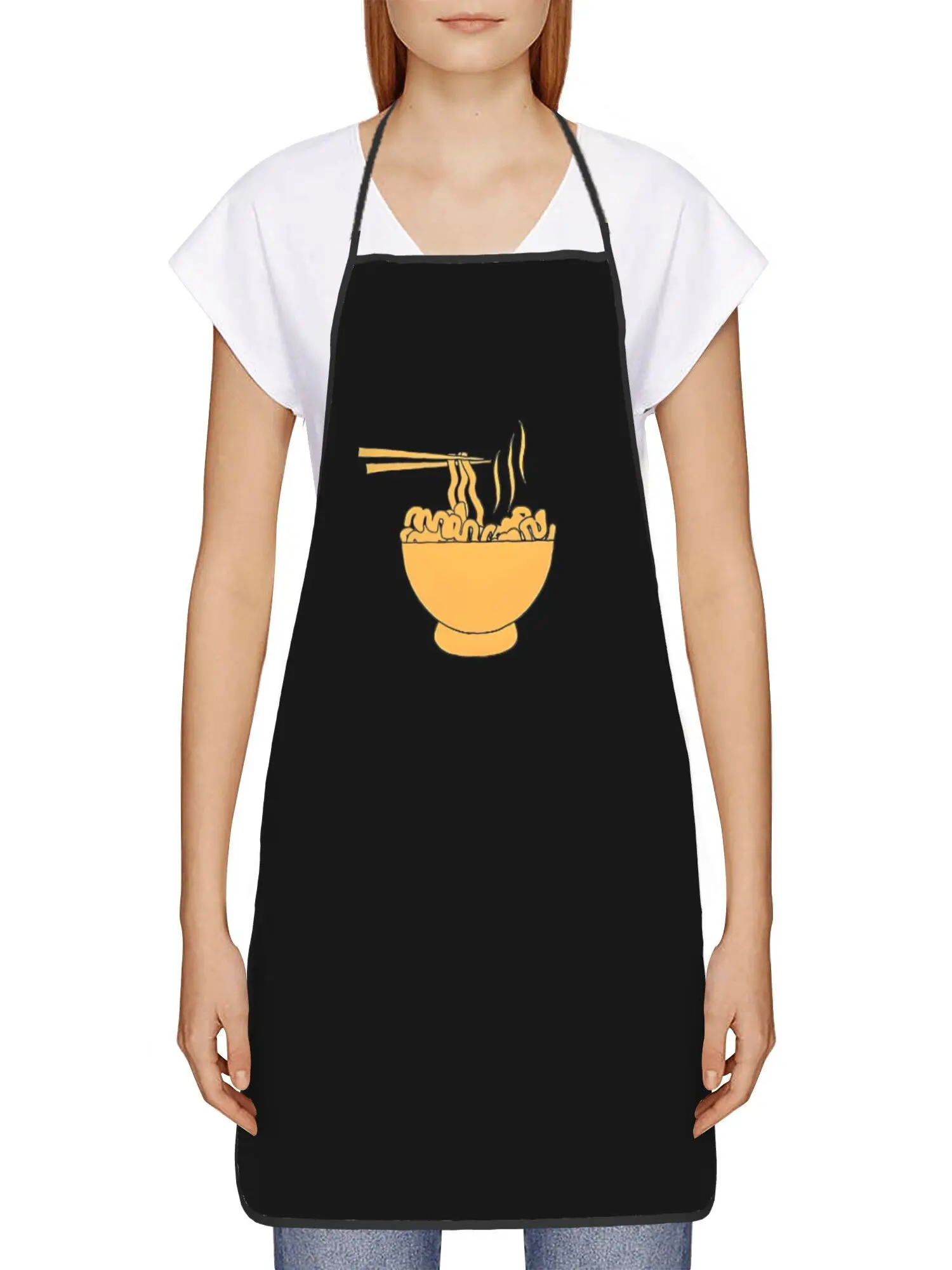 Ramen Noodle Bowl Pattern Kitchen Apron Japanese Food Theme Linen Cooking Bibs Chef Aprons Multi Sizes Gift for Cooks