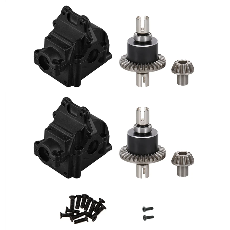 2 Pack Metal Differential And Gear Box Set For Wltoys 144001 144002 144010 124016 124018 124019 RC Car Upgrade Parts