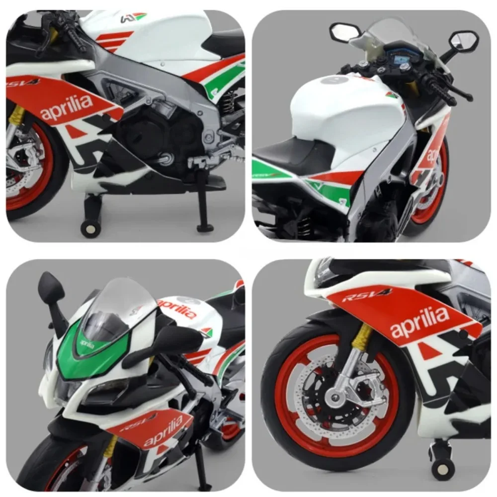 Aprilia RSV4 RR1000 Liga Modelo de Brinquedo, Diecast Metal, Alta Simulação, Moto Pesada, Presente Menino Colecionável, 1:12