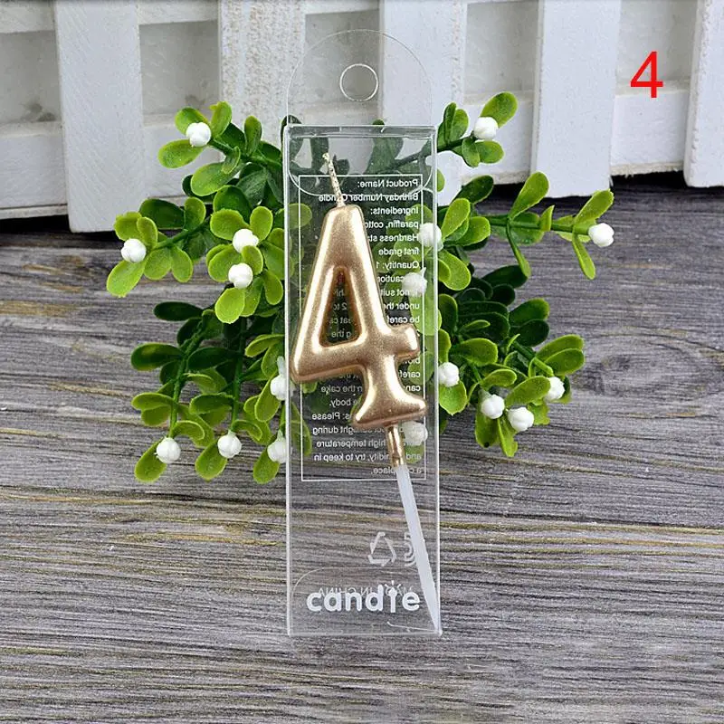 Velas de cumpleaños de oro y plata para niños, suministros de decoración para pasteles y fiestas, 1, 2, 3, 4, 5, 6, 7, 8, 9 y 0 números