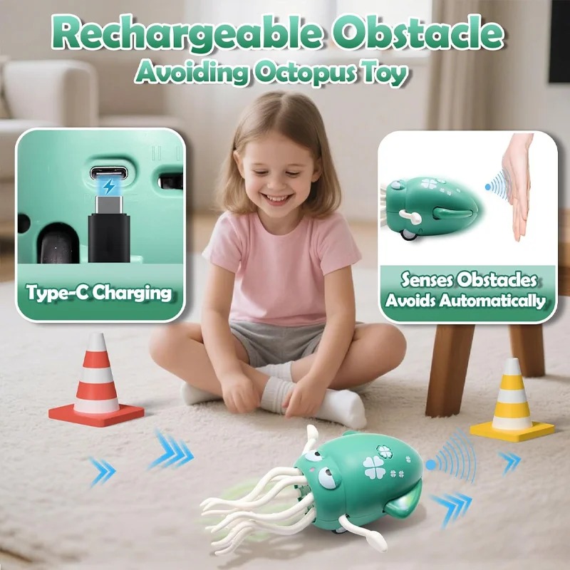 جديد الرقص الأخطبوط ألعاب الأطفال ماجيك الموسيقية الزحف البطن الوقت لعبة طفل ألعاب حسية لعمر 3-6 سنوات صبي فتاة هدية عيد ميلاد #3