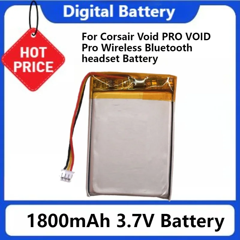 

634051 1800mAh 3.7V Battery for Corsair Void PRO VOID Pro Wireless Bluetooth Headset Battery