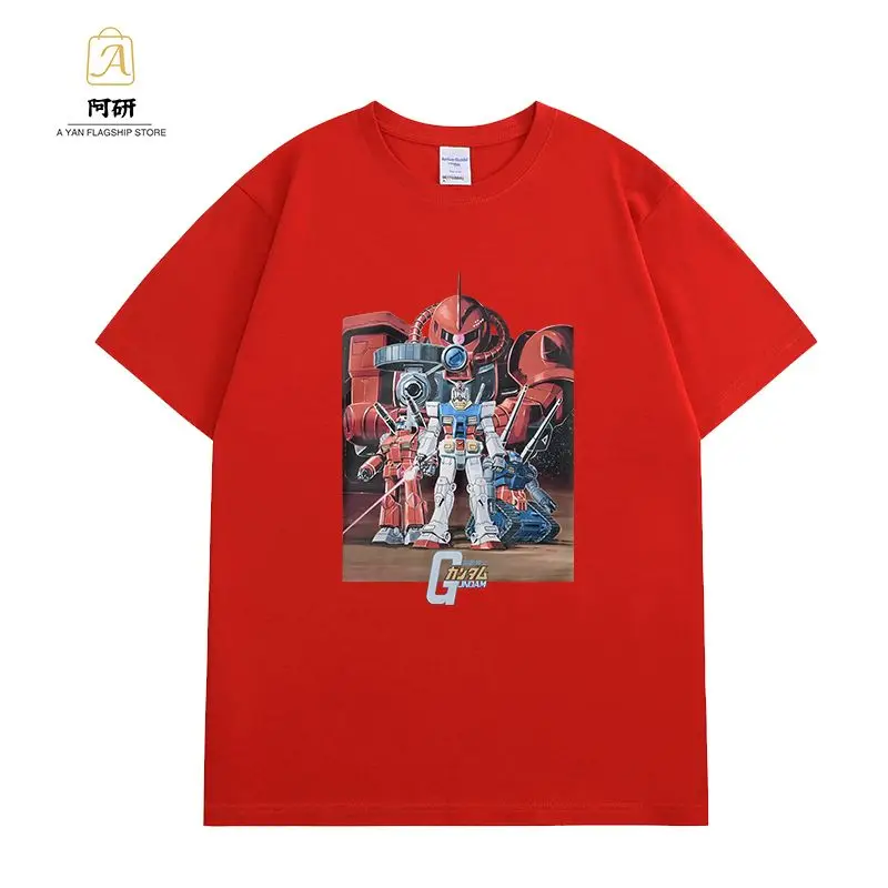 البدلة المتنقلة GUNDAM 45th الذكرى الصيف تي شيرت قصير الأكمام GUNDAM: الساحرة من الزئبق مجنح صفر بدلة كشف