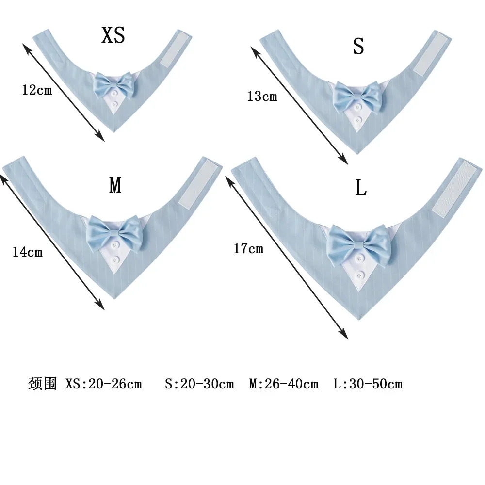 Small MOQ wholesale luxury colorful adjustable wedding party suit custom triangle pet cat dog bow tie bandana scarf