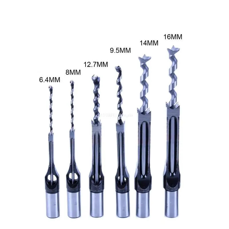 

Square Hole Mortise Drill Bit Set, 6pcs Woodworking Tools Dropship