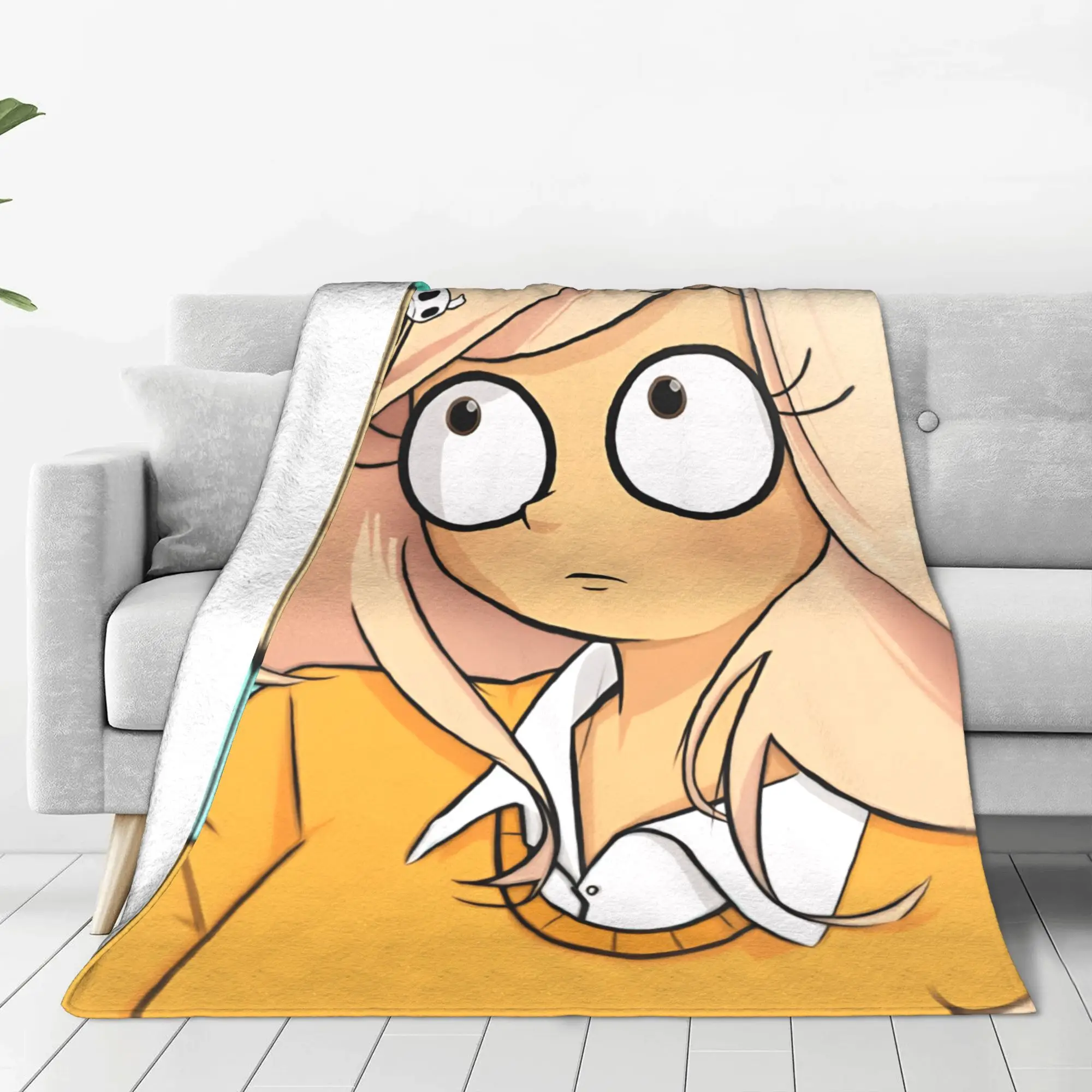 Manta Ongezellig Coco Hollow Knight, ropa de cama cálida y novedosa de felpa para niños, colcha de franela para sala de estar, funda de cama