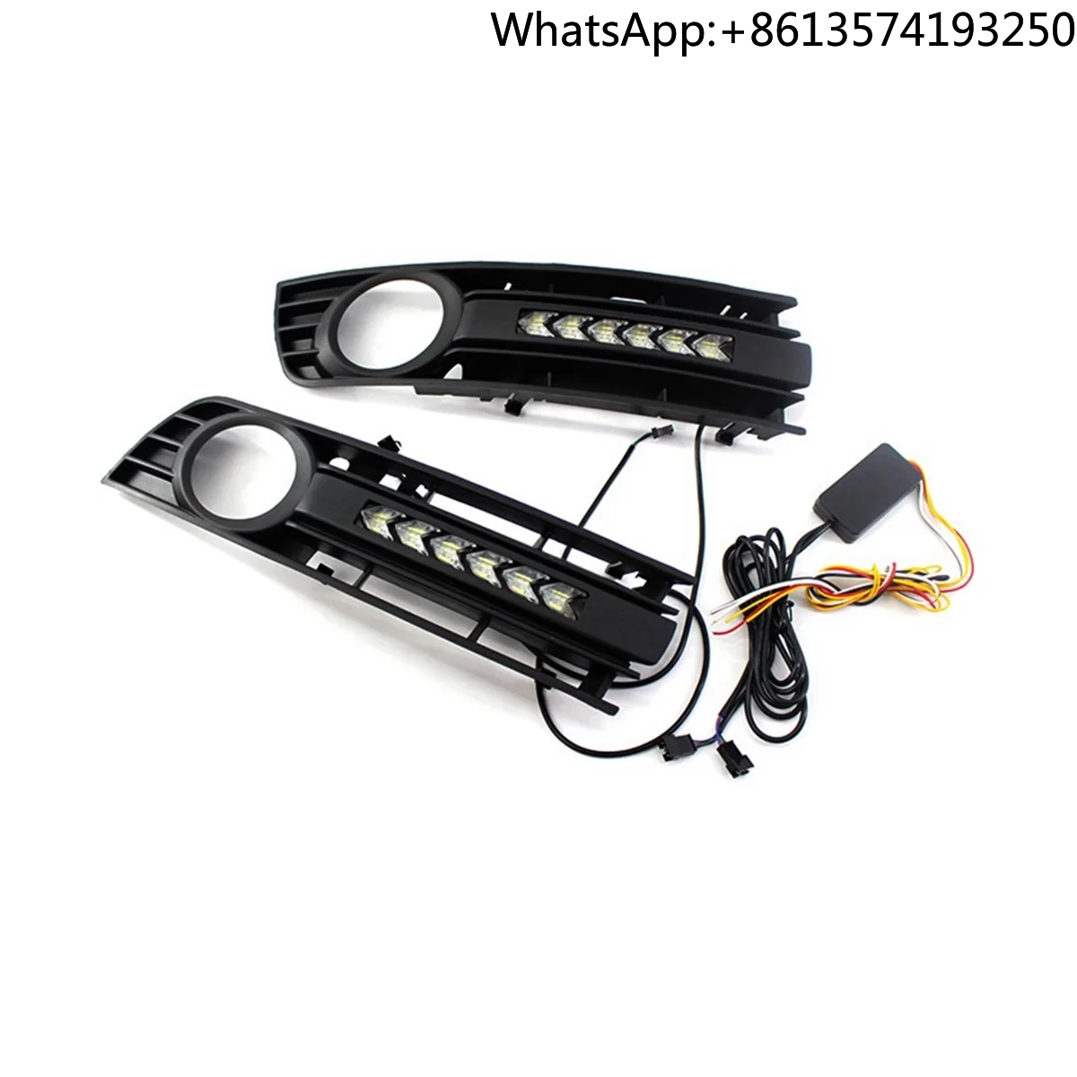 

Front Fog Light LED Daytime Running Light Grille Fog Light Frame Car for Audi A4 B6 2001-2005 8E0807681 8E0807682 A
