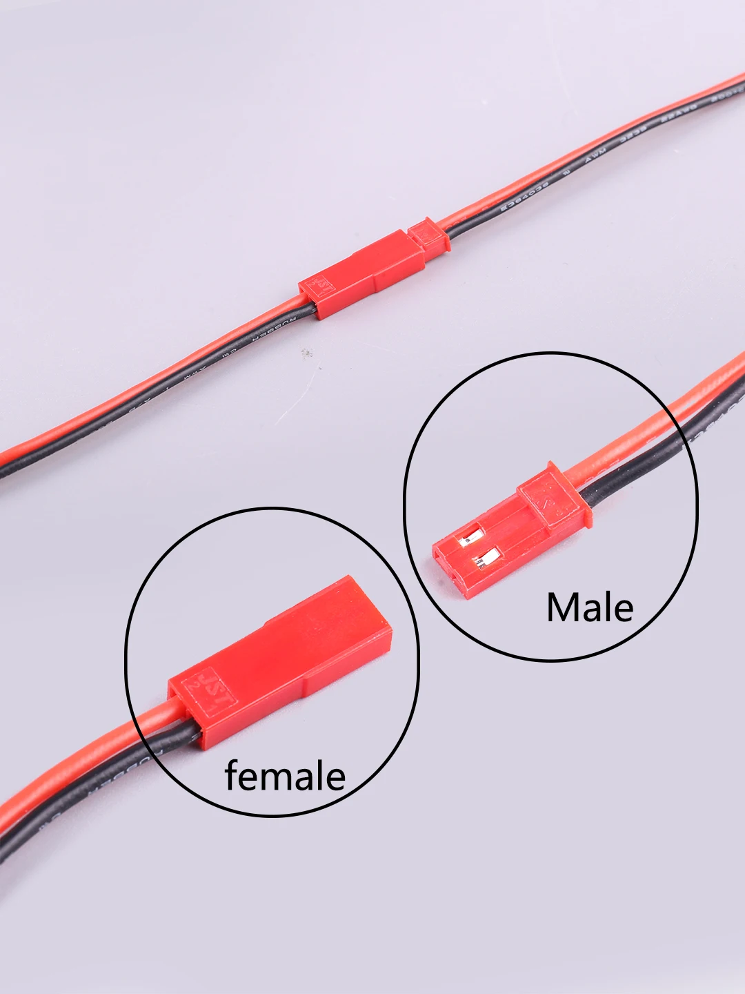 10PCS/lot JST plug Connector Pigtail Male Female BEC Plug Silicone Cable Wire 200 degree for RC Lipo Battery 24AWG Wire