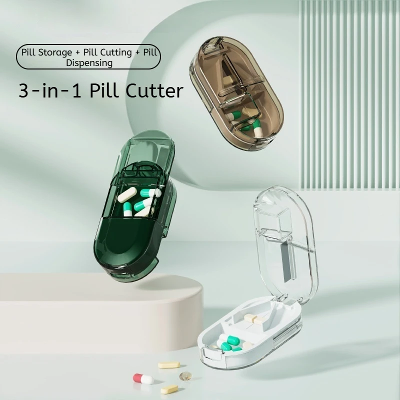 

1 шт., резак для таблеток, разветвитель для таблеток для резки маленьких таблеток, большой с невидимым ящиком для хранения, разветвитель для таблеток, аптечка для домашнего использования