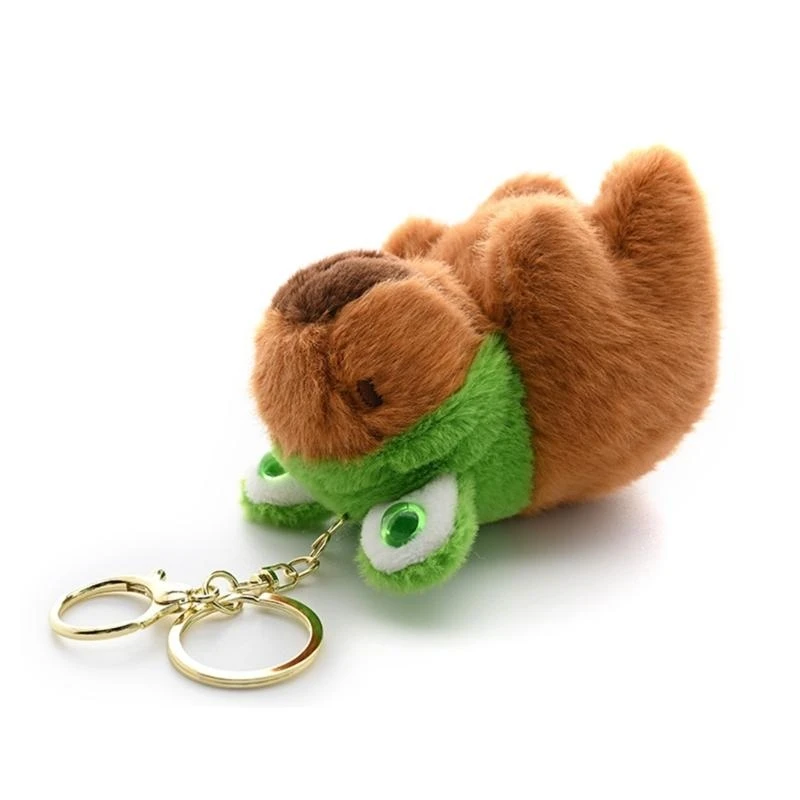 Y4QA Plush Capybara Doll Chain Ornaments Cartoon Hungingsペンダントバックパックペンダントドルキーリングチャームドール