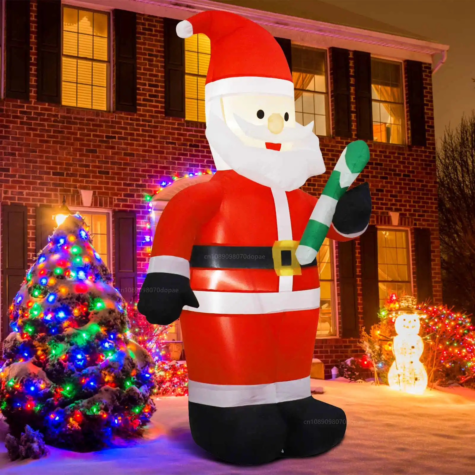 4FT عيد الميلاد نفخ سانتا عكاز صغير ديكور خارجي المدمج في أضواء LED في الهواء الطلق ساحة عطلة حفلة حديقة الحديقة ديكور الدعامة