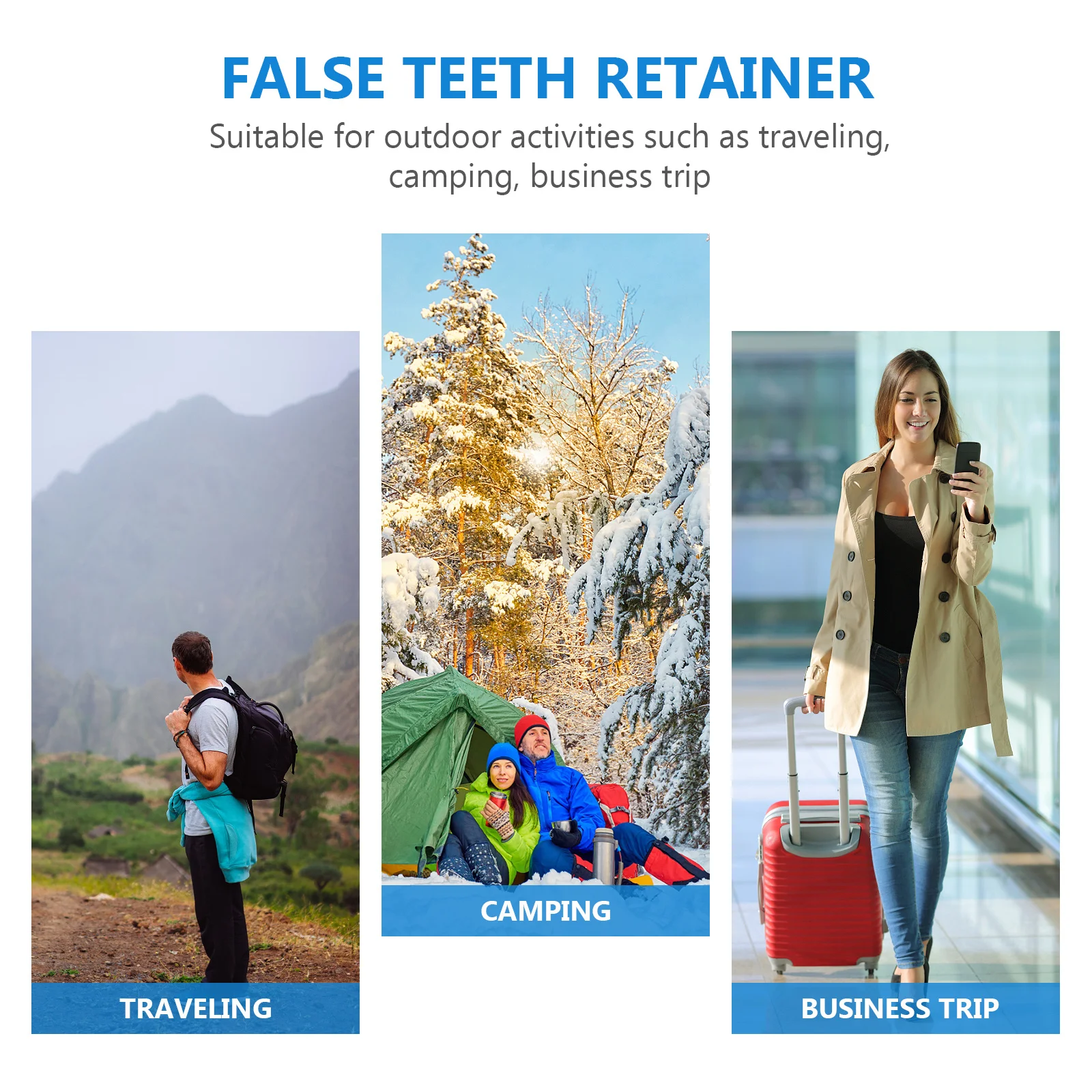 

Care Kit Portable False Teeth Storage Box Brush For Travel Camping Cleaning Tool Denture Case Plastic False Teeth Box