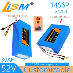 52V 30Ah 21700 14S6P Lithium Ion Battery Pack 1500W Power Tool Batteries Outdoor Backup Batteries With 30A BMS+58.8V charger