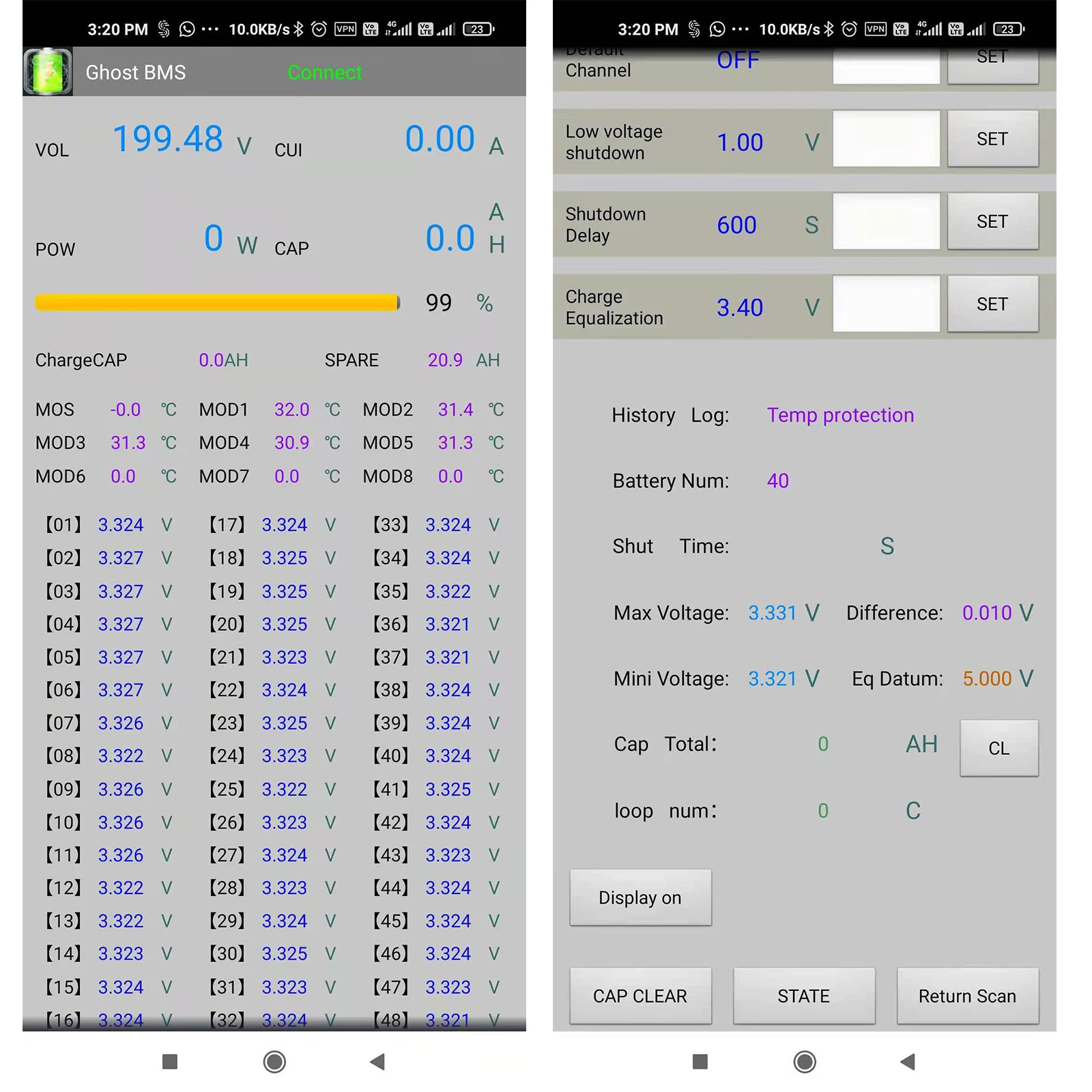 4S-96S 200A/300A Smart YL DIY BMS LiFePO4 Li-ion LTO with Relay Bluetooth-Compatible APP Monitor Solar Power LCD Display