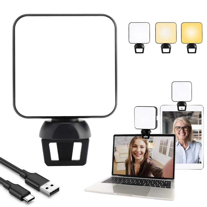 Luce di riempimento Porta di tipo C Lampada LED per videoconferenze Lampada LED regolabile Lampada a luce di riempimento