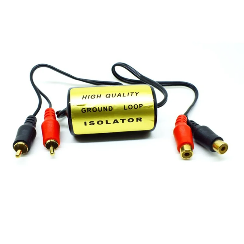 RCA Audio Noise Filter Suppressor Ground Loop Isolator for Car and Home Stereo 2XRCA Male, 2XRCA Female with Car Audio