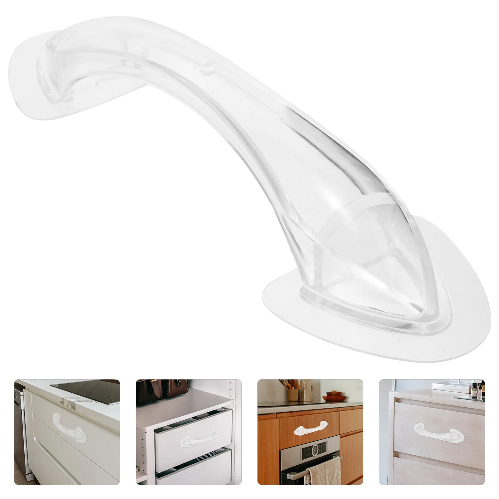 

Adhesive Cabinet Handle Self-Stick Drawer Handle For Kitchen Glass Door Wardrobe Cupboard Bookcase Sticky Knob Plastic