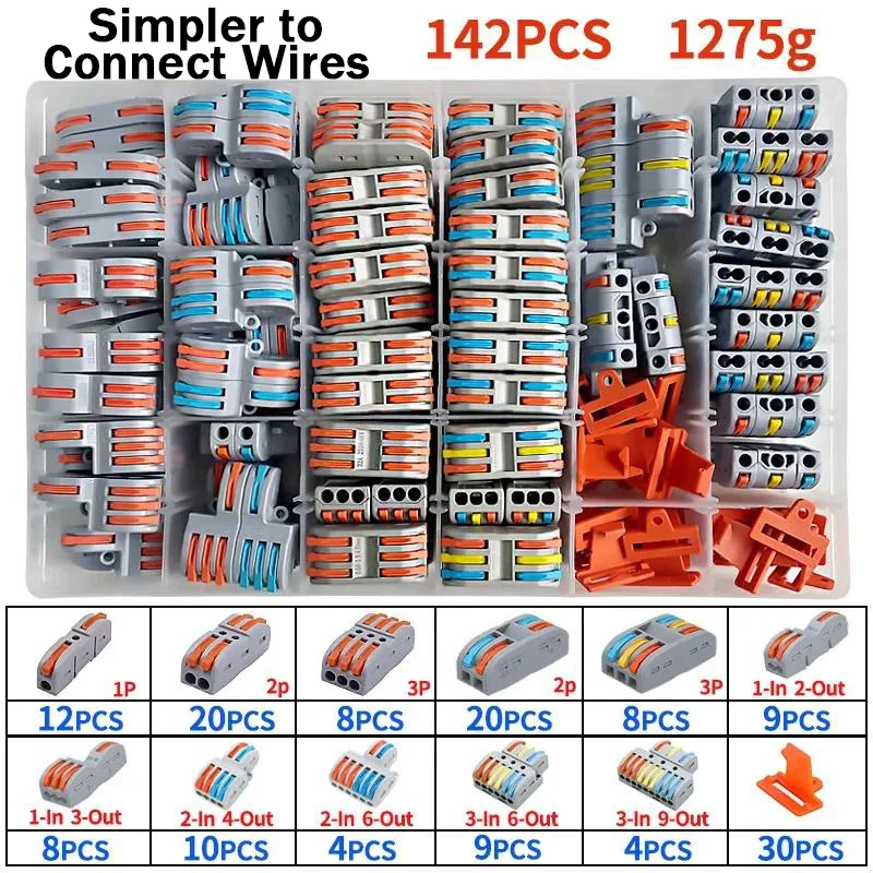 Mini Fast Wiring Cable Connectors Electrical Universal Compact Splitter Electrical Conductors Push-in Home Terminal Block