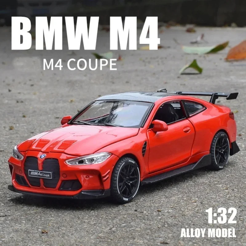 Simualtion 1:32 BMW M4 Sport Car Model Alloy Casting Toys Vehicles Sound and Light Kids Boys Gift Collective Home Decor Voiture