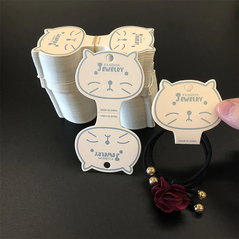 100 шт., карты для демонстрации ювелирных изделий, ценник, складная бумажная карта для ожерелья, браслета, повязка на голову, повязка для волос, подвесная этикетка, держатель для упаковки