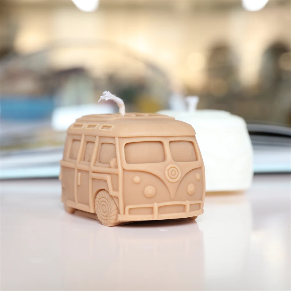 Kombi Camper Van Bus Candle Mold Retro Italian Vintage Car Candle Making Handmade Home Decorative Ornament Silicone Mold