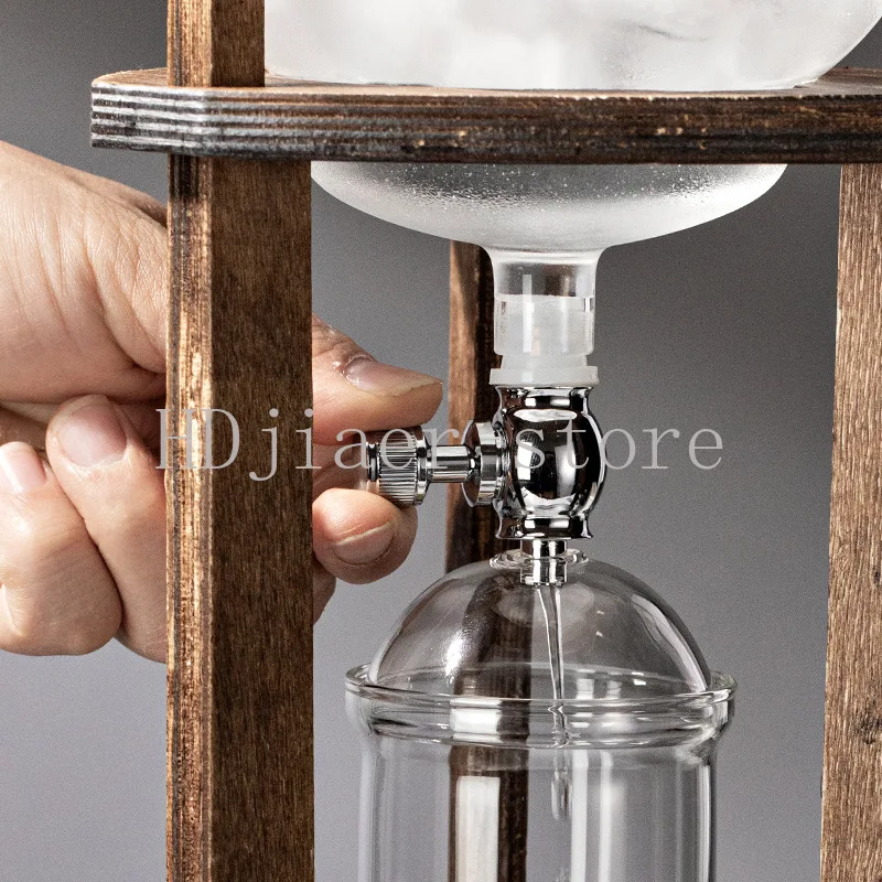 Iced Drip Coffee Maker & Cold Brew Kit– Wooden Pour Over Coffee Set