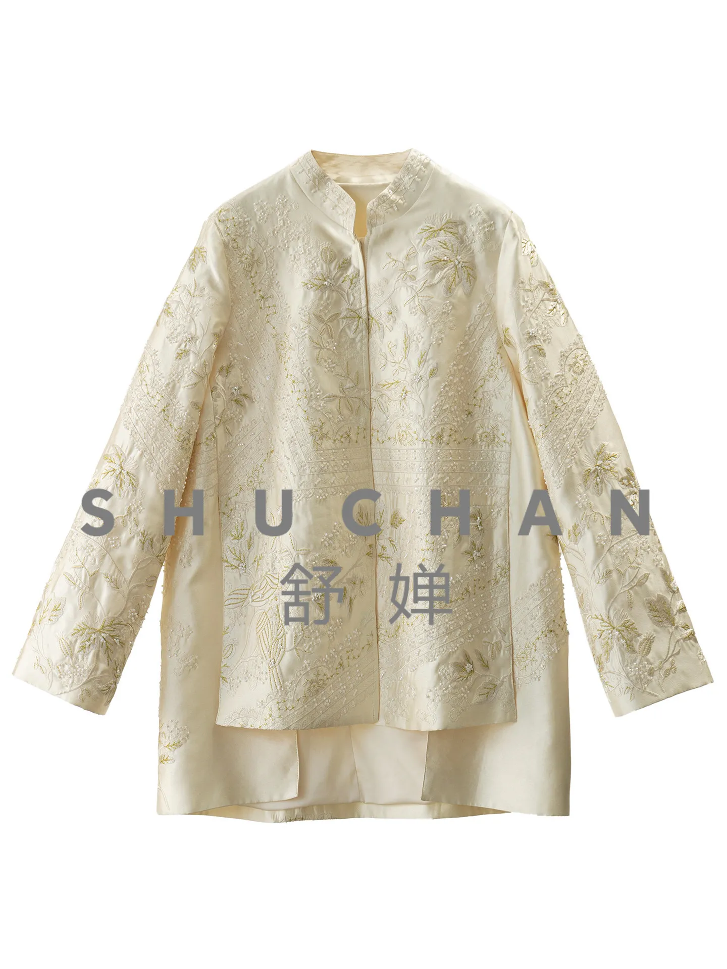 

Flower Beads, New Chinese Haute Couture Design Heavy Industry Embroidery Stand-up Collar Jacket Women 10L6