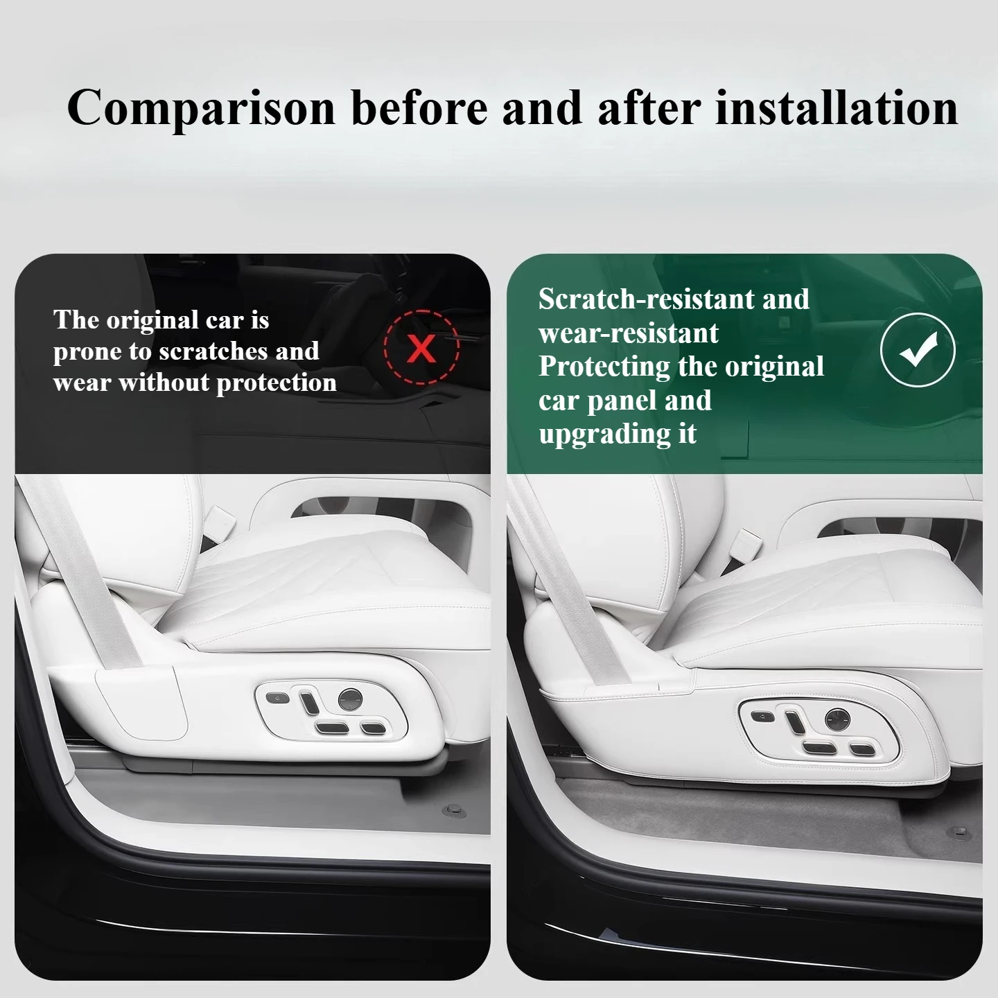For IM LS9/IM9 with anti kick and dirt resistant button protection pads on both sides of the first and second row seats