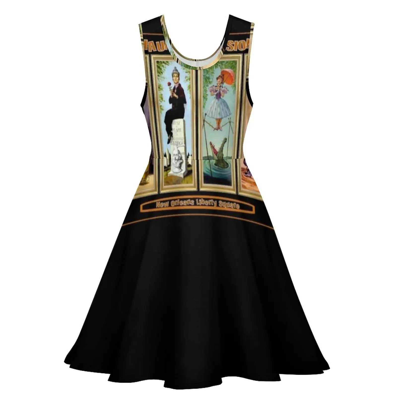 HAUNTED MANSION : Vintage New Orleans Liberty Square Prints. Sleeveless Dress women