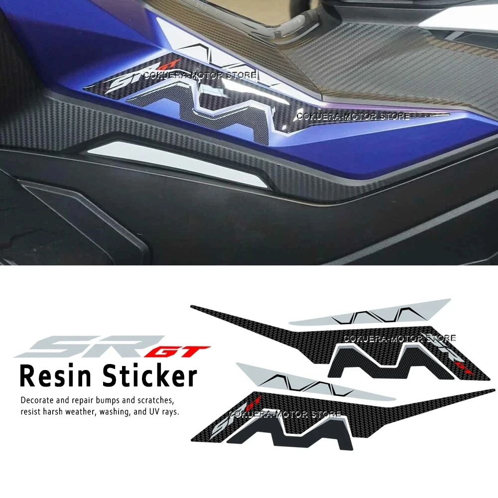 

For Aprilia SR GT 125 2022 Motorcycle Accessories 3D Resin Stickers Foot Pedal Side Stickers