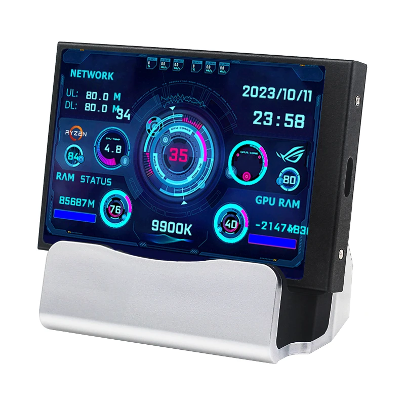 3,5-calowy ekran dodatkowy IPS Type-C do mini komputera, monitor CPU GPU RAM HDD, wyświetlacz USB, bez użycia AIDA64, dla Windows 10 11 — zdjęcie produktu 2