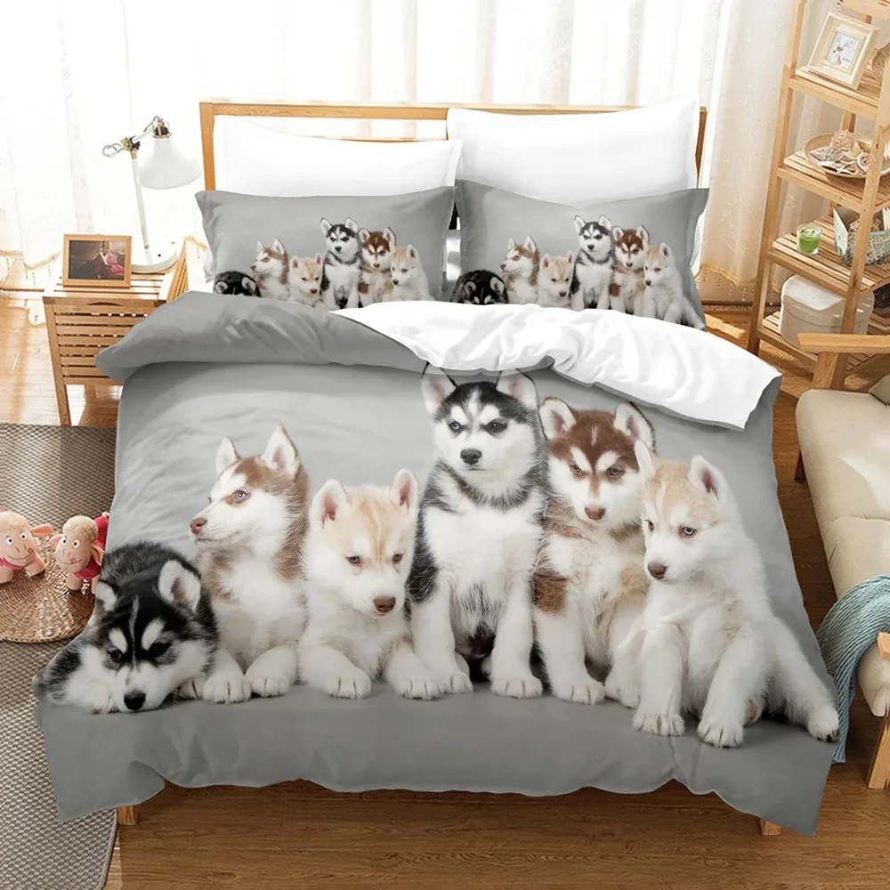 

2014 Cute dog Bedding Set Single Twin Full Queen King Size Pet dog Bed Set new Teenager Bedroom Duvetcover Sets 3D Print