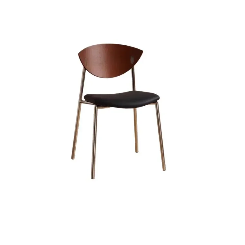 

Modern metal dining chair with upholstered seat, metal legs, upholstered upholstered chair, suitable for kitchen