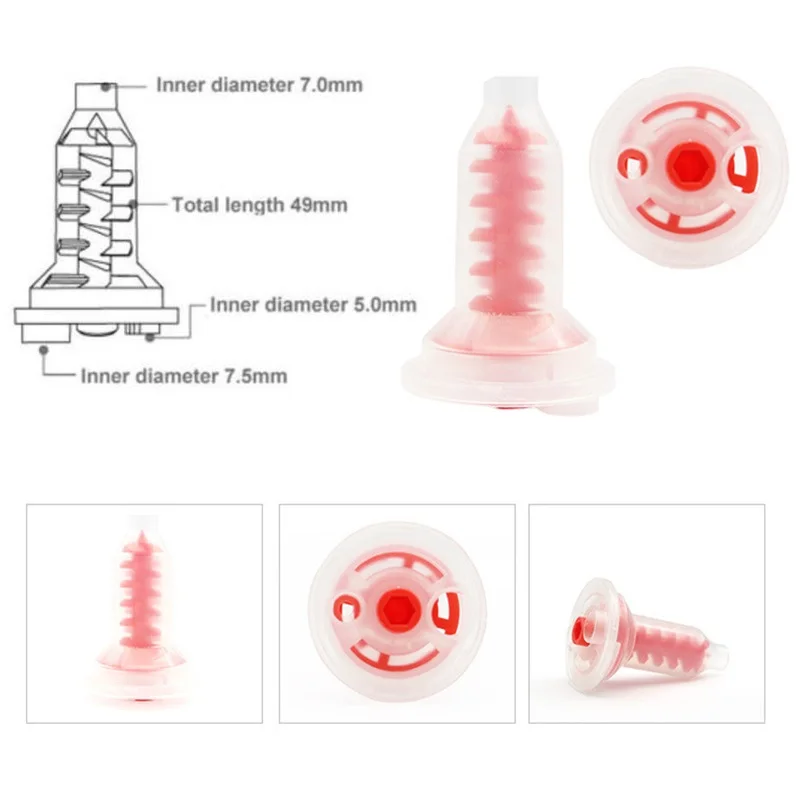 50 stücke Dental Mischen Tipps Einweg Silikon Gummi Mischen Kopf Zahnmedizin Materialien Silikon Gummi Pistole Förder Mischen Rohre