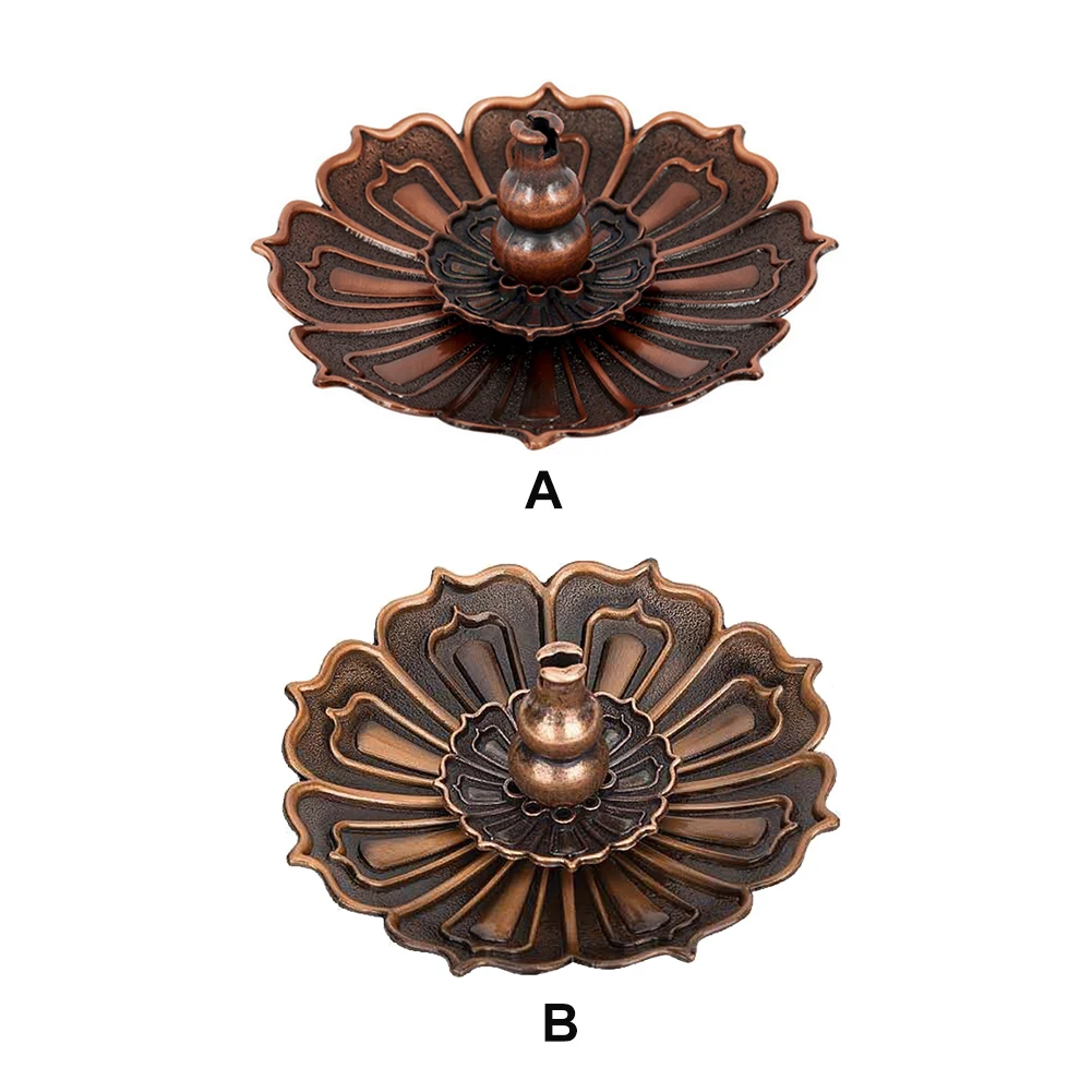 Detachable Plate Yoga Studio Base Stick Holder Alloy Home Decor Buddhism Incense Burner Temple 6 Holes Ash Cather Lotus Shape