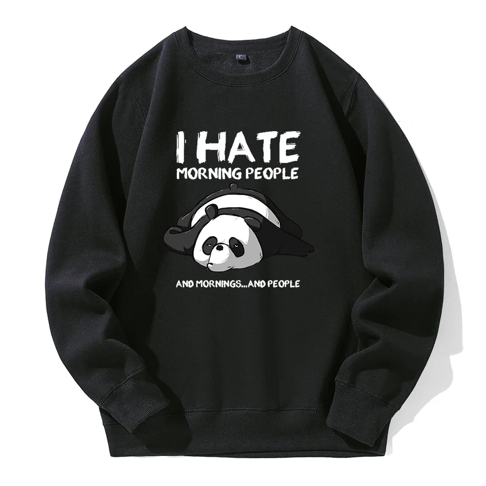 Lazy Panda I Hate Morning People Men Hoody Spandex Comfortable Tracksuit Fashion Classic New Hoodie Basic Loose Sports Hoodies