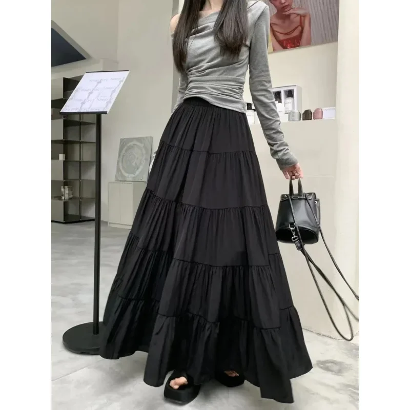 

High Waist Slimming Cake Skirt Women's Spring New Gentle Elegant Versatile Full A- Line Umbrella Long Skirt Bodycon Dress