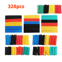 328pcs Heat Shrink Tube Kit Shrinking Assorted Polyolefin Insulation Sleeving Heat Shrink Tubing Wire Cable 8 Sizes