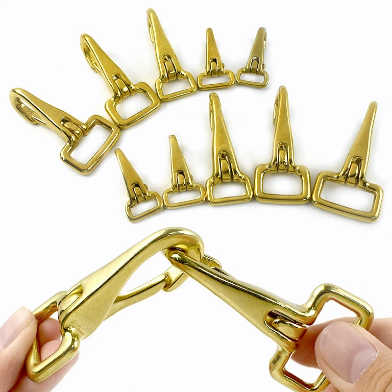 

1-5Pcs Solid Brass Hook Buckles for Handbag Strap Keychain Lobster Clasp Pet Collar Spring Hooks DIY Bags Hardware Accessories