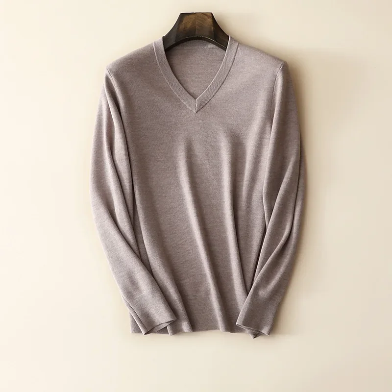 

autumn winter new style 100% merino wool v neck sweaters for man