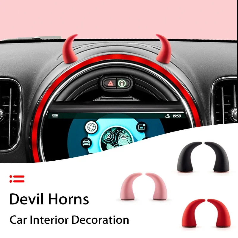 Car Inner Decor Devil Horn Styling Stickers Dashboard Ornament  Accessorie For Mini One Cooper S F54 F55 F56 F60 R55 R56 R60 R61